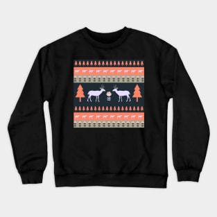 Deer, flowers and pine trees Crewneck Sweatshirt